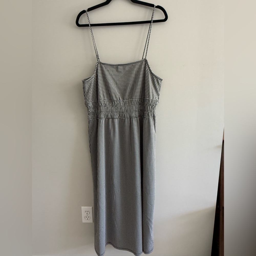 Vero Moda Tilly Gingham Sundress Midi Dress Smocked